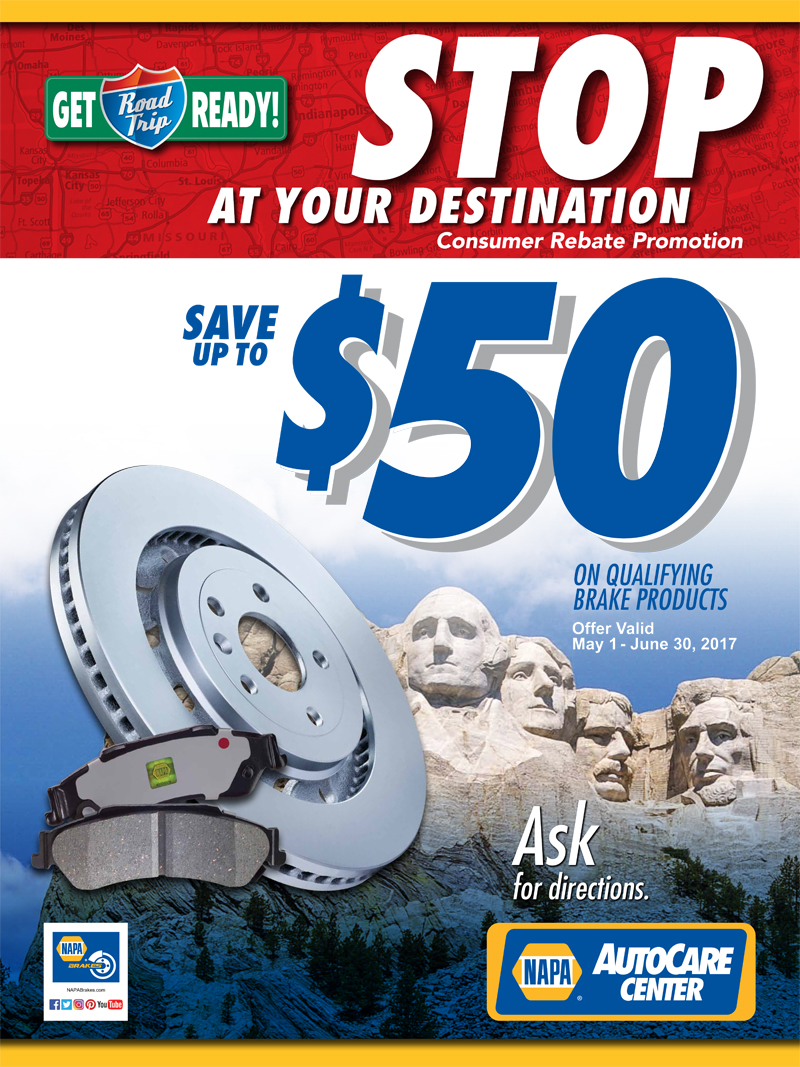  50 Prepaid Visa Card When You Have Quality NAPA Brakes Products 