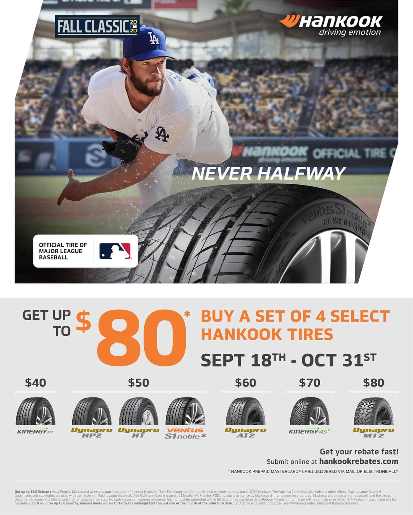 Hankook Tire Offers Savings Of Up To 80 W 2020 Fall Classic Rebate 